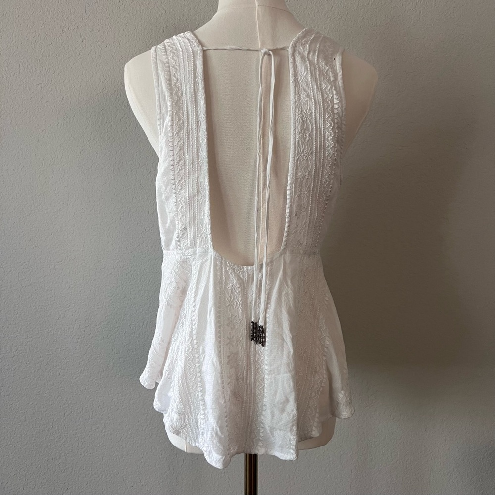 Free People Sleeveless V neck beaded tassel blouse! - Picture 4 of 6